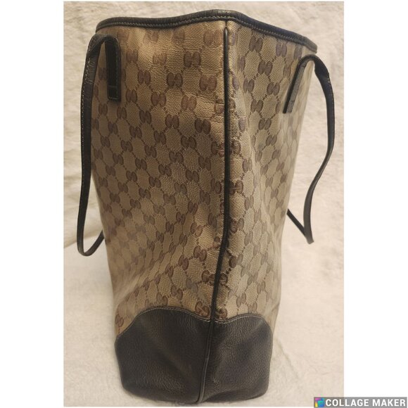 Authentic GUCCI GG Canvas Tote Bag Brown Made in Italy - Picture 7 of 9